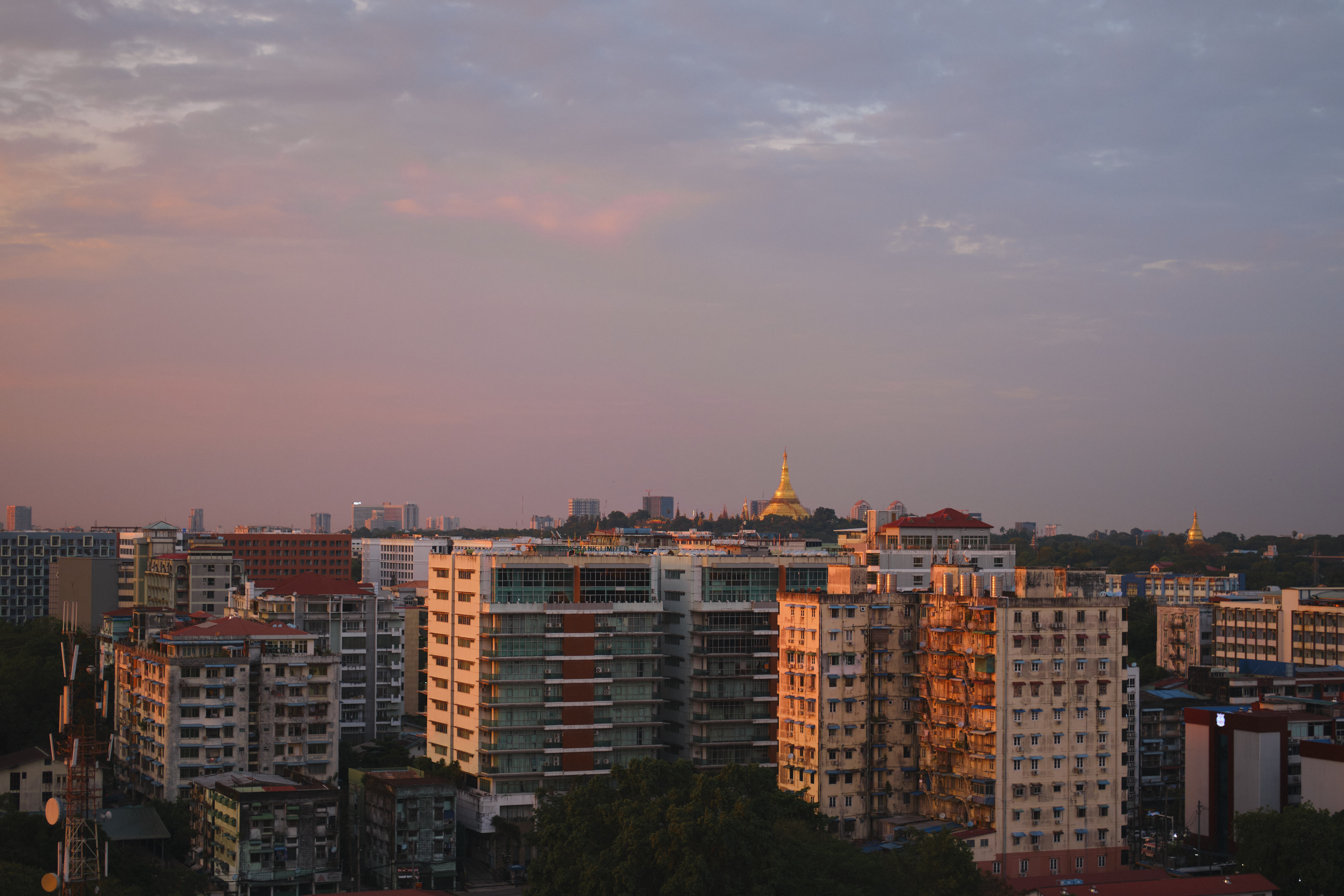 The Pier rooftop skyline at sunset